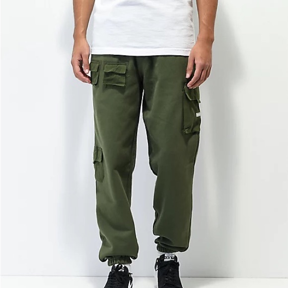 Primitive Vision Fleece Green Sweat Pants Joggers - Picture 2 of 6